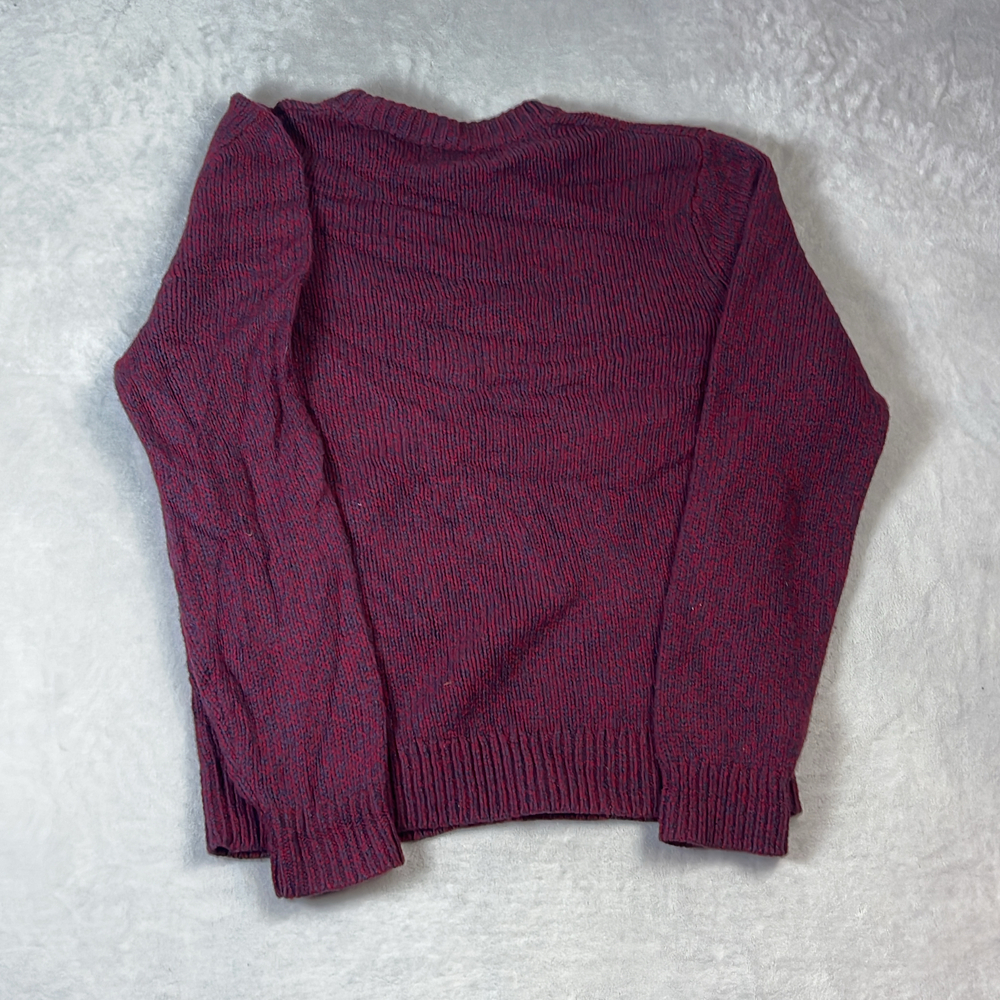 L.L. Bean Men's Burgundy Sweater Size Medium 100% Lambswool Knit Crewneck Warm - Picture 5 of 6
